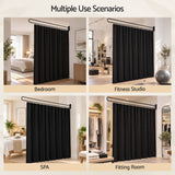 Artiss Room Divider Wall Mounted Hanging Curtain Partition Screen Black 200x220cm
