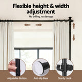 Artiss Room Divider Curtain Rod Extendable Black