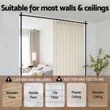 Artiss Room Divider Curtain Rod Extendable Black
