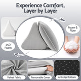 Giselle Bedding Back Pillow for Sitting in Bed, No-Collapse 25D High-Density Base, Ergonomic Lumbar Support Pillow for Gaming, Nursing & Floor Tatami, 90% Shredded Sponge Cushion with Washable Velvet Cover - Shoppers Spot Home & Garden > Bedding > Pillows - Alternate view 2
