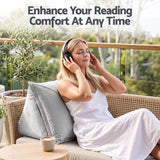 Giselle Bedding Back Pillow for Sitting in Bed, No-Collapse 25D High-Density Base, Ergonomic Lumbar Support Pillow for Gaming, Nursing & Floor Tatami, 90% Shredded Sponge Cushion with Washable Velvet Cover - Shoppers Spot Home & Garden > Bedding > Pillows - Alternate view 7