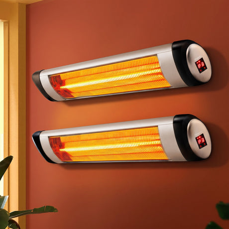 Devanti 2PCS Electric Radiant Strip Heater Outdoor Indoor Patio Infrared Heaters 2000W - Shoppers Spot Appliances > Heaters > Patio Heaters