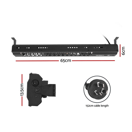 Devanti 2PCS Electric Strip Heater Radiant Infrared Heaters 2000W - Shoppers Spot Appliances > Heaters > Patio Heaters - Alternate view 2