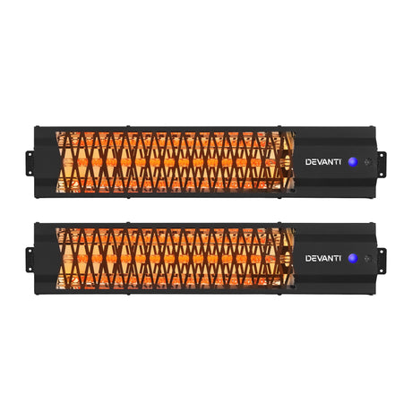 Devanti 2PCS Electric Strip Heater Radiant Infrared Heaters 2000W - Shoppers Spot Appliances > Heaters > Patio Heaters - Alternate view 3