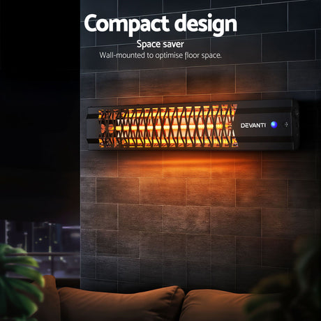 Devanti 2PCS Electric Strip Heater Radiant Infrared Heaters 2000W - Shoppers Spot Appliances > Heaters > Patio Heaters - Alternate view 4