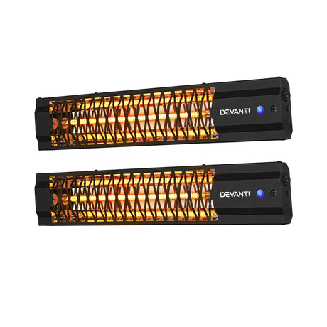 Devanti 2PCS Electric Strip Heater Radiant Infrared Heaters 2000W - Shoppers Spot Appliances > Heaters > Patio Heaters - Alternate view 9
