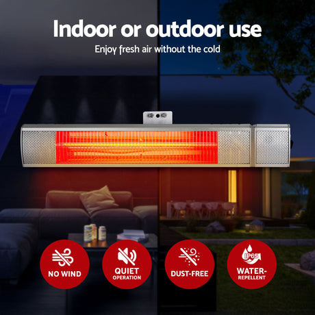 Devanti 2PCS Electric Strip Heater Radiant Infrared Heaters Remote Control 2000W - Shoppers Spot Appliances > Heaters > Patio Heaters - Alternate view 8