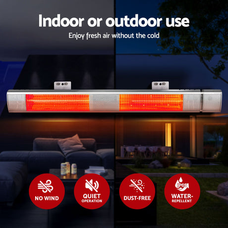 Devanti 2PCS Electric Strip Heater Radiant Infrared Heaters Remote Control 3000W - Shoppers Spot Appliances > Heaters > Patio Heaters - Alternate view 8