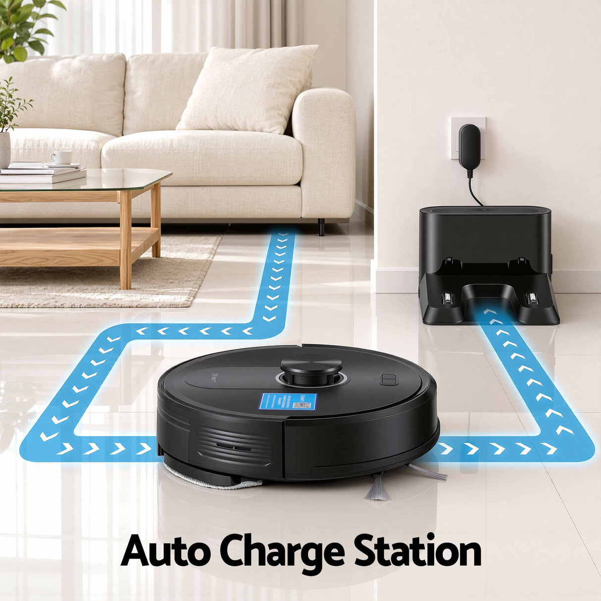 DEVANTI Robot Vacuum and Mop, APP Control 6000Pa LDS Laser 3-in-1 Cleaning
