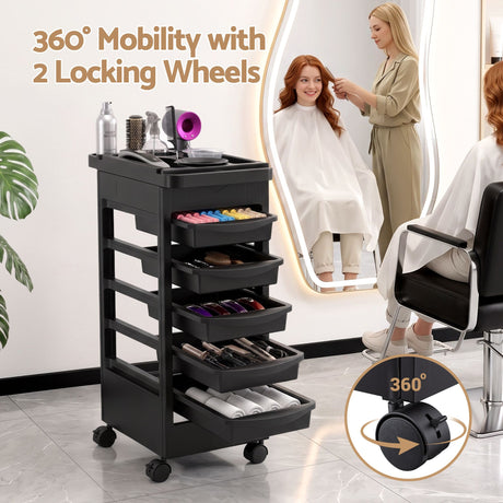 Mobile hairdressing cart.