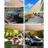 Instahut Shade Sail 3x4m Rectangle 280GSM 98% Sand Shade Cloth