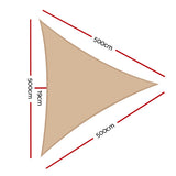 Instahut Waterproof Shade Sail 5x5x5m Rectangle Sand 95% Shade Cloth