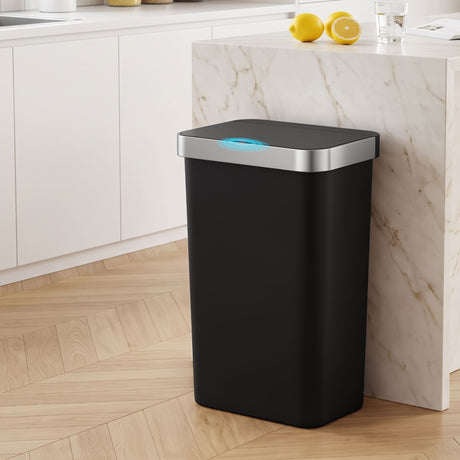 Devanti 50L motion sensor kitchen rubbish bin in black