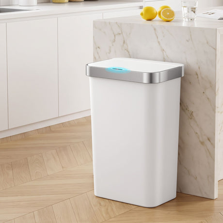 Devanti 50L motion sensor kitchen rubbish bin in white