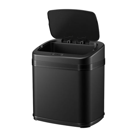 Devanti black touchless motion sensor bin, 15L.