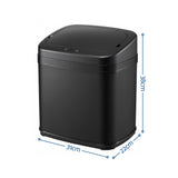 Devanti 15L Motion Sensor Bin Touchless Bins Soft-Close Rubbish Trash Can Black
