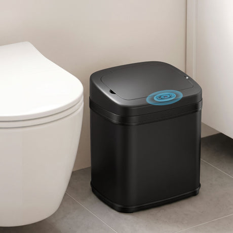 Devanti black touchless motion sensor bin, 15L.