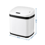Devanti 15L Motion Sensor Bin Touchless Bins Soft-Close Rubbish Trash Can White