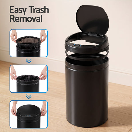 Devanti black touchless sensor bin, 30L.