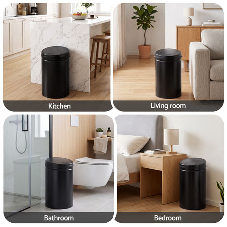 Devanti black touchless sensor bin, 30L.