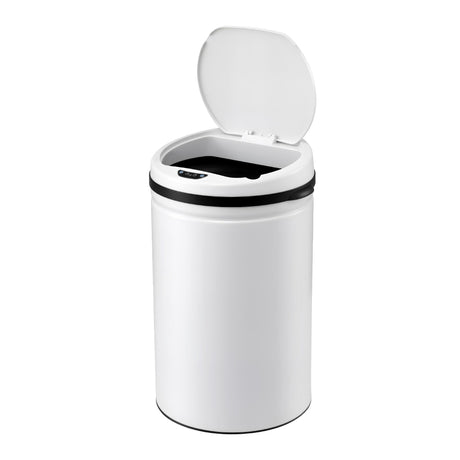 Devanti white touchless sensor bin, 30L.