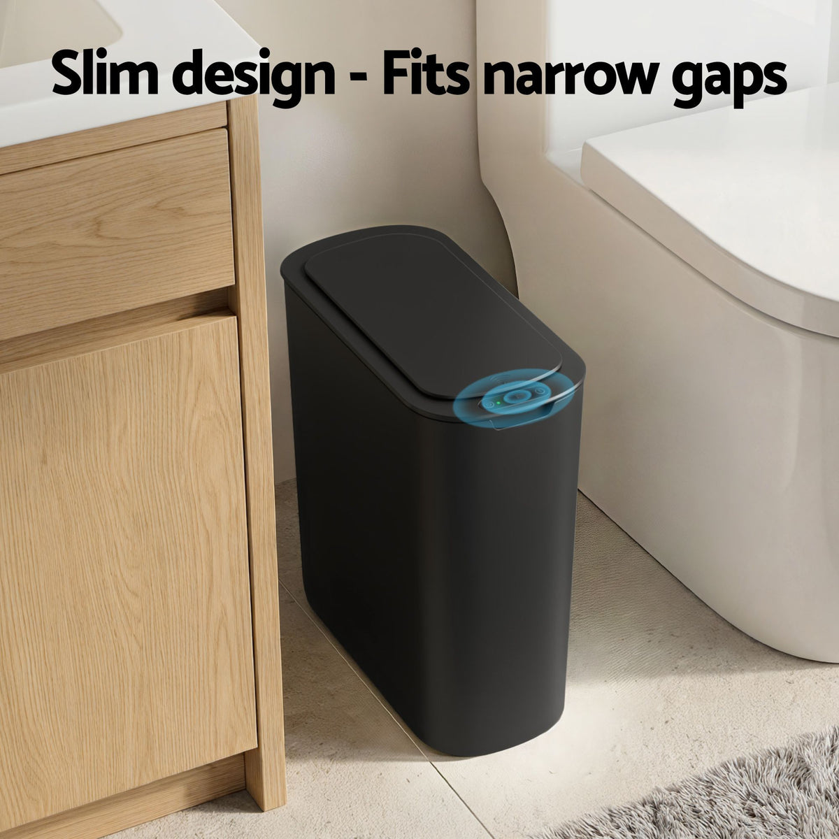 Devanti 21L slim motion sensor bin, black