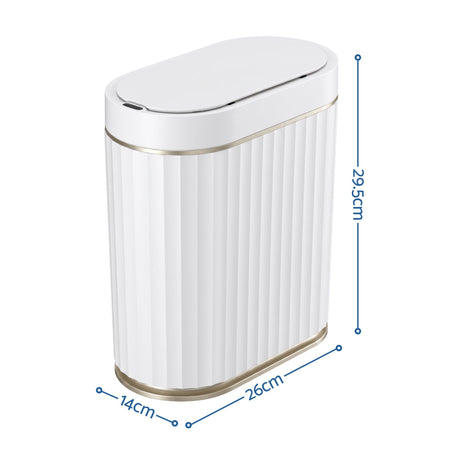 Devanti Sensor Bins 7L Motion Sensor Trash Can Slim Touchless Automatic Waste Bin White - Shoppers Spot Home & Garden > Kitchen Bins > Automatic Bins - Alternate view 2