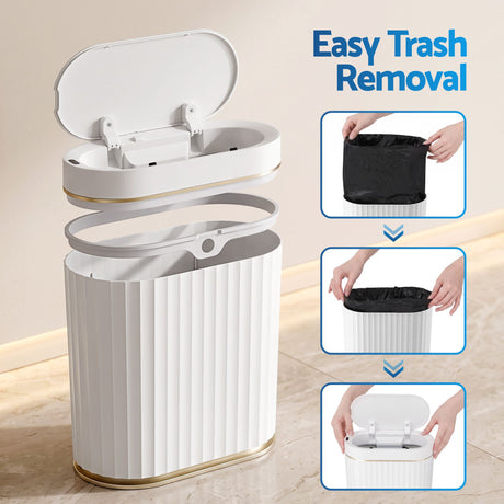 Devanti Sensor Bins 7L Motion Sensor Trash Can Slim Touchless Automatic Waste Bin White - Shoppers Spot Home & Garden > Kitchen Bins > Automatic Bins - Alternate view 5