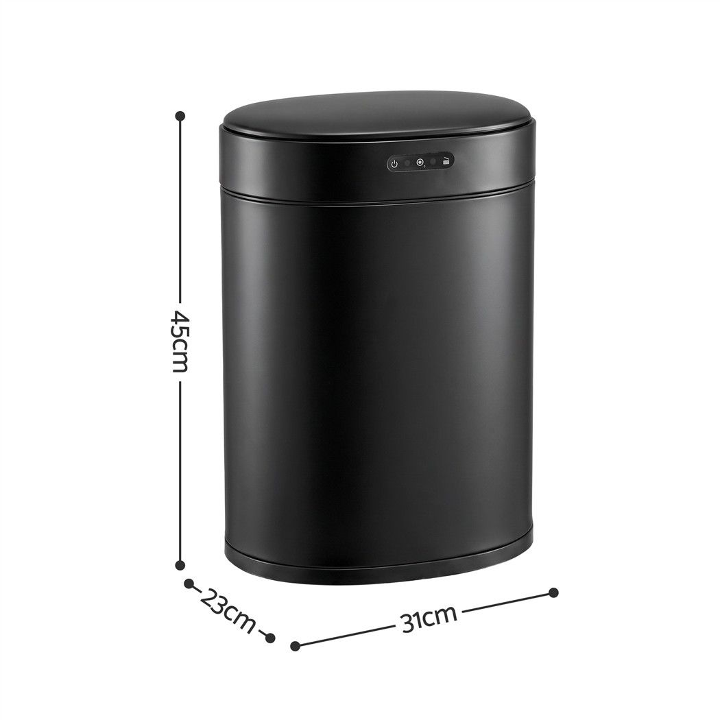 Devanti 20L Automatic Sensor Bin Touchless Rubbish Waste Bin Black Kitchen.