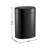 Devanti 20L Automatic Sensor Bin Touchless Rubbish Waste Bin Black Kitchen.