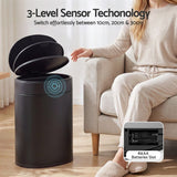 Devanti 20L Automatic Sensor Bin Touchless Rubbish Waste Bin Black Kitchen.