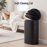 Devanti 20L Automatic Sensor Bin Touchless Rubbish Waste Bin Black Kitchen.