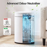 Devanti 20L Automatic Sensor Bin Touchless Rubbish Waste Bin White Kitchen.