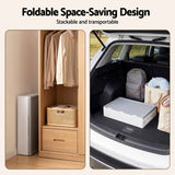 Artiss Foldable Storage Cabinet Stackable Box Flip-Top Rolling Organiser White