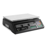 Black platform scales.