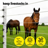 Giantz Electric Fence Insulators 200pcs Pinlock Black