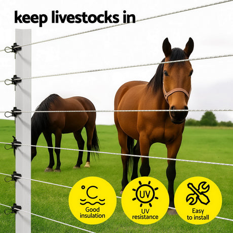 Black electric fence, 200pcs, UV resistant.