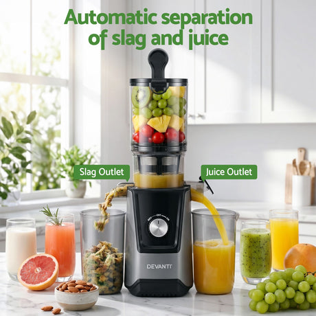 DEVANTI Slow Juicer Cold Press 200W for Fruit Vegetable Juice - Shoppers Spot Commercial > Commercial Others > Distilling & Brewing - Alternate view 5