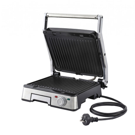 Panini press grill, 2000W, with a non-stick surface.
