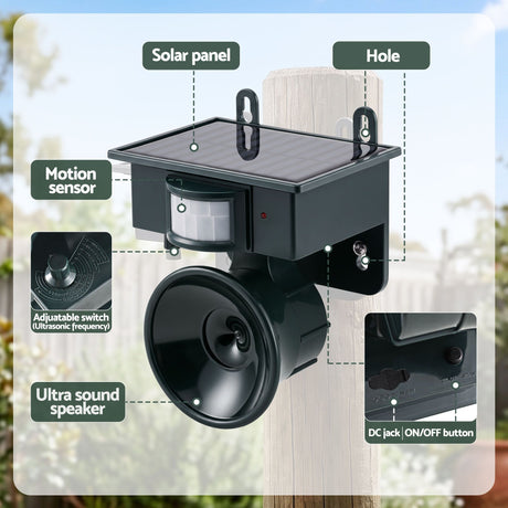 Gardeon Deterrent green solar motion sensor.