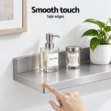 Cefito 610 x 220mm 430 Stainless Steel L-Shaped Kitchen Wall Shelf.