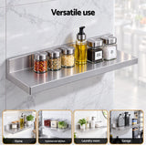 Cefito 610 x 220mm 430 Stainless Steel L-Shaped Kitchen Wall Shelf.