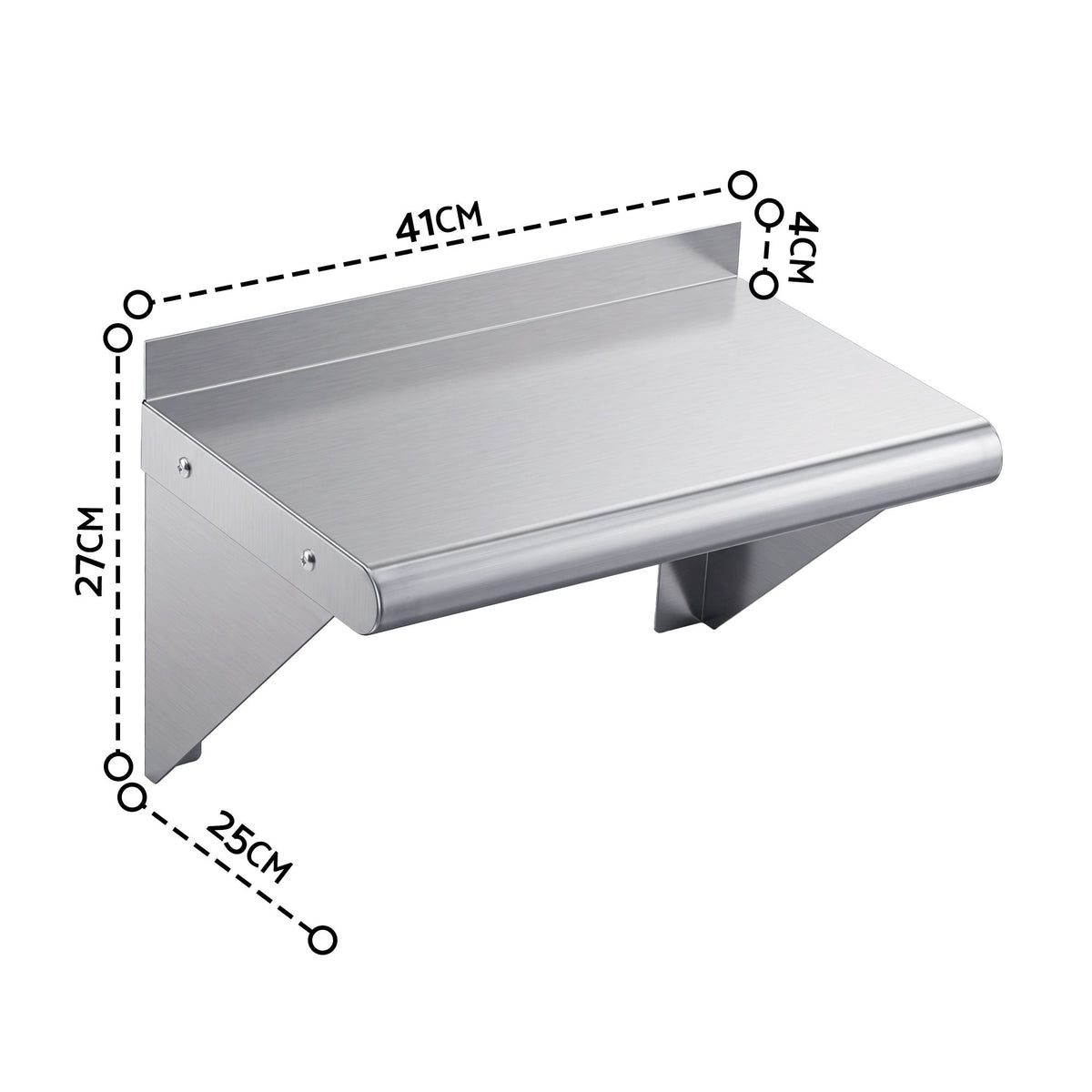 Cefito 410 x 250mm 430 Stainless Steel Compact Kitchen Wall Shelf.