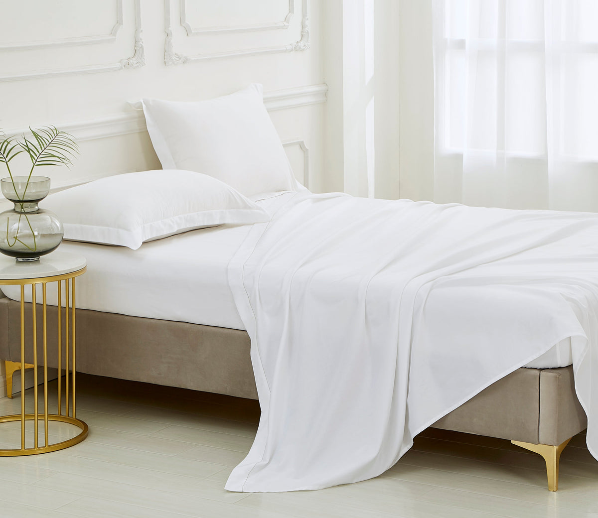 Dolphy Linen 50/50 Polycotton Percale White Commercial Flat Sheet (Top Sheet)