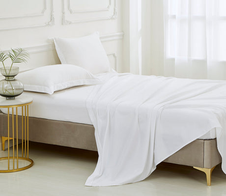 Dolphy Linen 50/50 Polycotton Percale White Commercial Flat Sheet (Top Sheet)