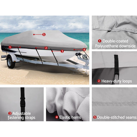 Boat cover, 18.5ft, supplied with a carry bag.