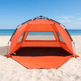 Weisshorn Beach Tent 3-4 Person Pop Up Sun Shade UPF 50 Automatic Outdoor Orange