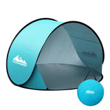 Portable beach tent, supplied with a carry bag.