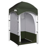Portable shower toilet tent, supplied with a carry bag.
