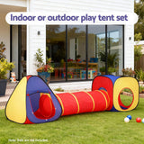 Keezi Kids Playhouse Play Tent Pop Up Teepee Castle Crawl Tunnel Outdoor Indoor Toys Children Gift